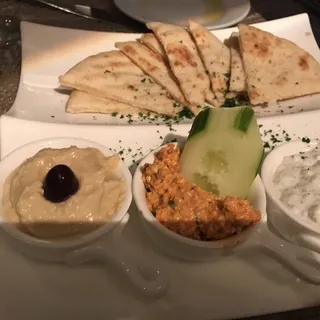 Triple Dip with Pita Bread