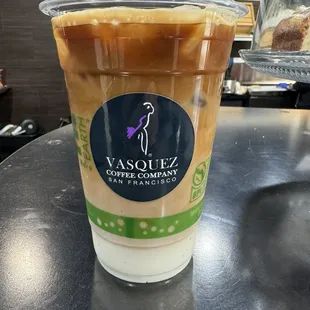 Vasquez Coffee local Roster Ice Caramel Latte