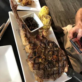 Tomahawk w/side of scallops