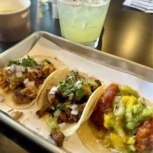 Carnita Taco, Carne Asada Taco, Chicken Taco