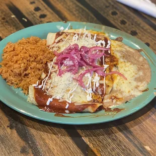 Enchiladas De Queso every single thing on this plate Bomb As Fuck!!!