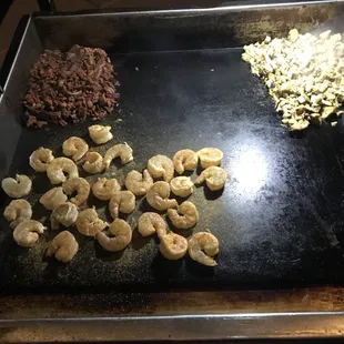 Carne Assad, pollo Assad and Cajun shrimp