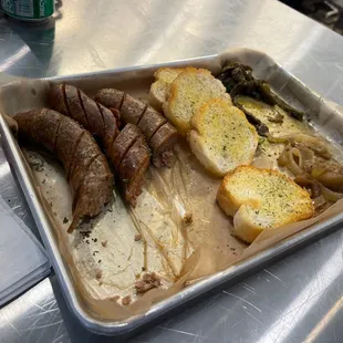 a tray of food