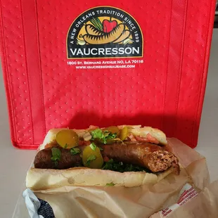 Vaucresson Hot Sausage PoBoy.