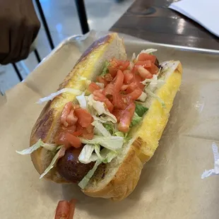 Jerk Chicken Sausage Sandwich