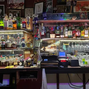 a bar with a lot of liquor