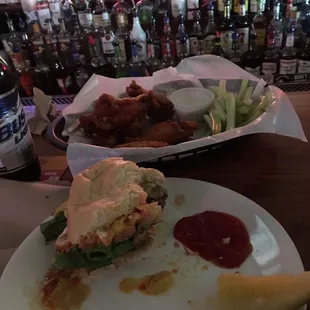 We split the burger and the Hot wings...plenty for two people!