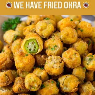 We added fried okra to the menu!!!!