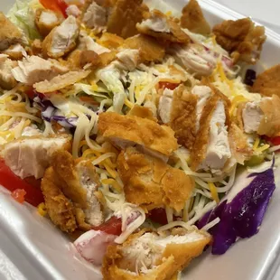 Fried chicken tender salad!