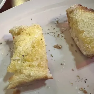 The garlic bread was so melt in the mouth that we devoured it