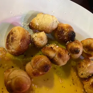 Mini Garlic Knots or what's left of them..... delicious