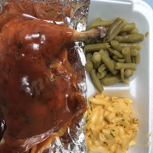 a chicken and macaroni and cheese