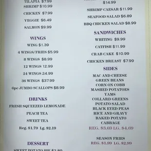 menu