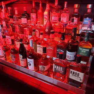 a large selection of alcohol