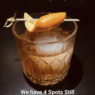 old fashion tasting tonight at 8pm