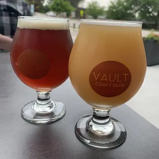 two glasses of craft beer