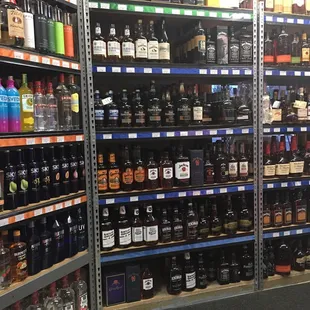 shelves of alcohol