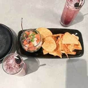 Ceviche &amp; blackberry thyme NA mules