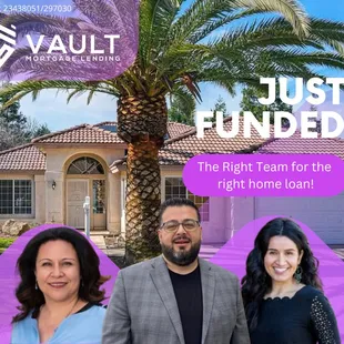 Our Team at Vault Mortgage is ready to help you with your home loan.