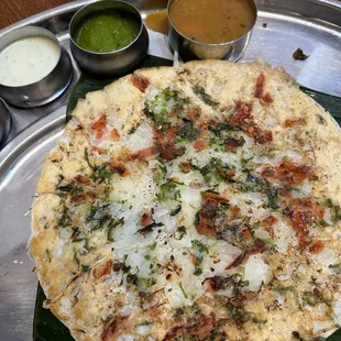 Onion chili uttapam