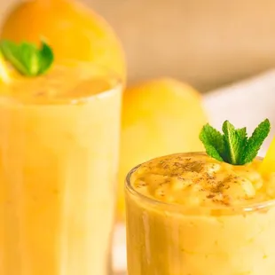two glasses of orange juice
