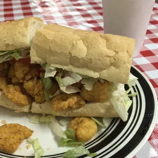 8" Shrimp poboy.