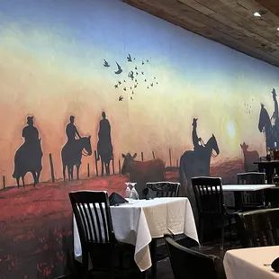 Cool mural inside the restaurant