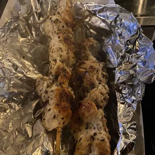 Grilled chicken skewers