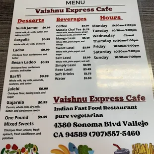 menu