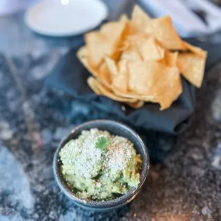 Guacamole - delicious, chips were perfect