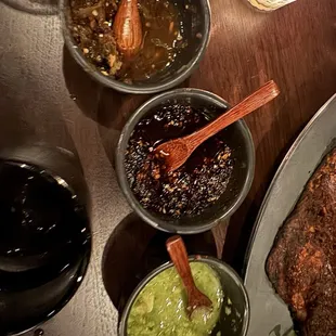 Unique salsas served with hot chips.