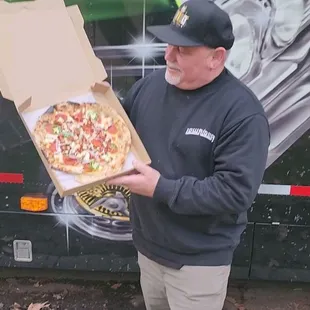 Brian giving a description of his Pizza.