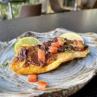 Fish Peri-Peri (GF) $12. Pan seared talapia, ginger, goan spice blend. #amazing #dontmissit