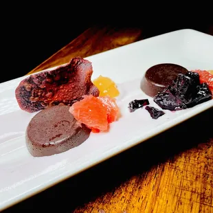 CHOCOLATE NAMALAKE. ube marshmallow, purple sweet potato, grapefruit