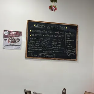 Weekend Unlimited Thali menu - great food at a great price!