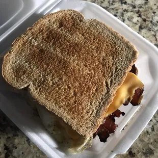 Bacon egg and cheese breakfast sandwich