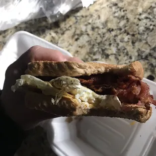 Bacon egg and cheese breakfast sandwich