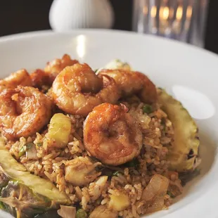 Pineapple Fried Rice with Jumbo Shrimp and Chicken