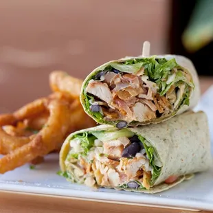 Southwestern wrap w/ onion rings