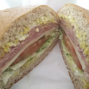 Ham and Swiss on wheat