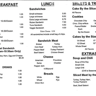 menu