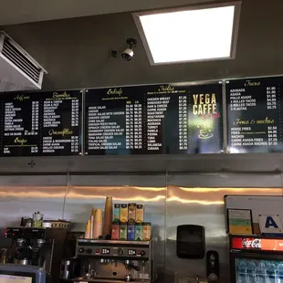 The menu board.