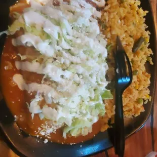 Ichicken enchiladas