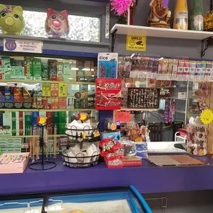 a variety of products on display