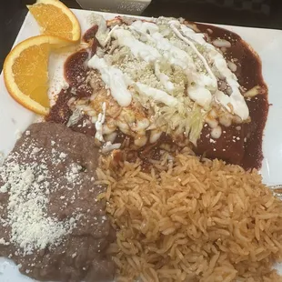 Shrimp enchilada plate