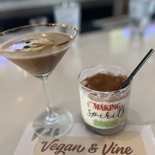 Espresso Martini and Eggnog cocktail