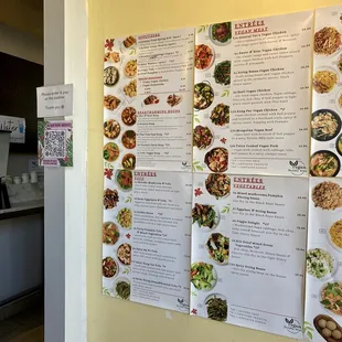 Menu on the wall (QR code available as well)
