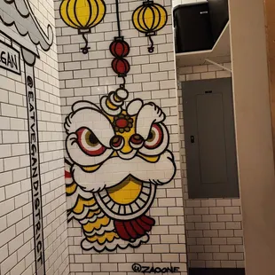 a mural on a wall