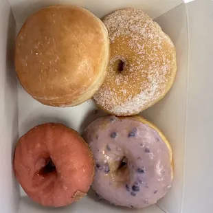 food, donuts, dough desserts