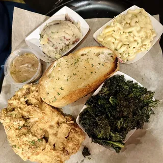 Smothered Cauliflower in Creole Gravy, and Kale